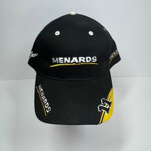 Menards Racing NASCAR Hat Adjustable Baseball Cap #11 Embroidered Black Seba Tag